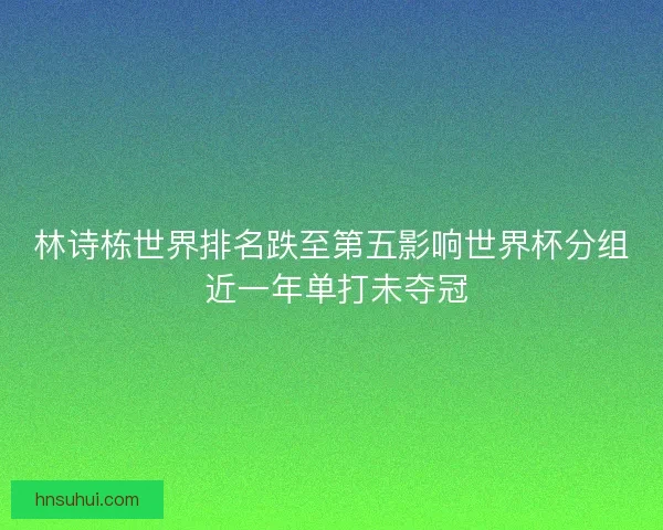 林诗栋世界排名跌至第五影响世界杯分组 近一年单打未夺冠